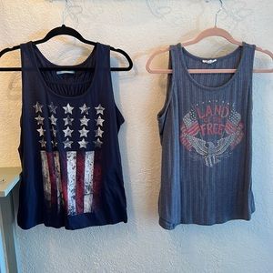 Maurice’s tank tops. American themed